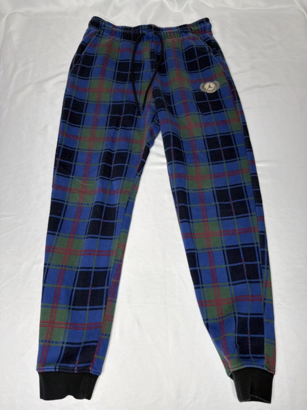 Nike Air Jordan Flight Essential Holiday Plaid Fleece Jogger Pants Men's M